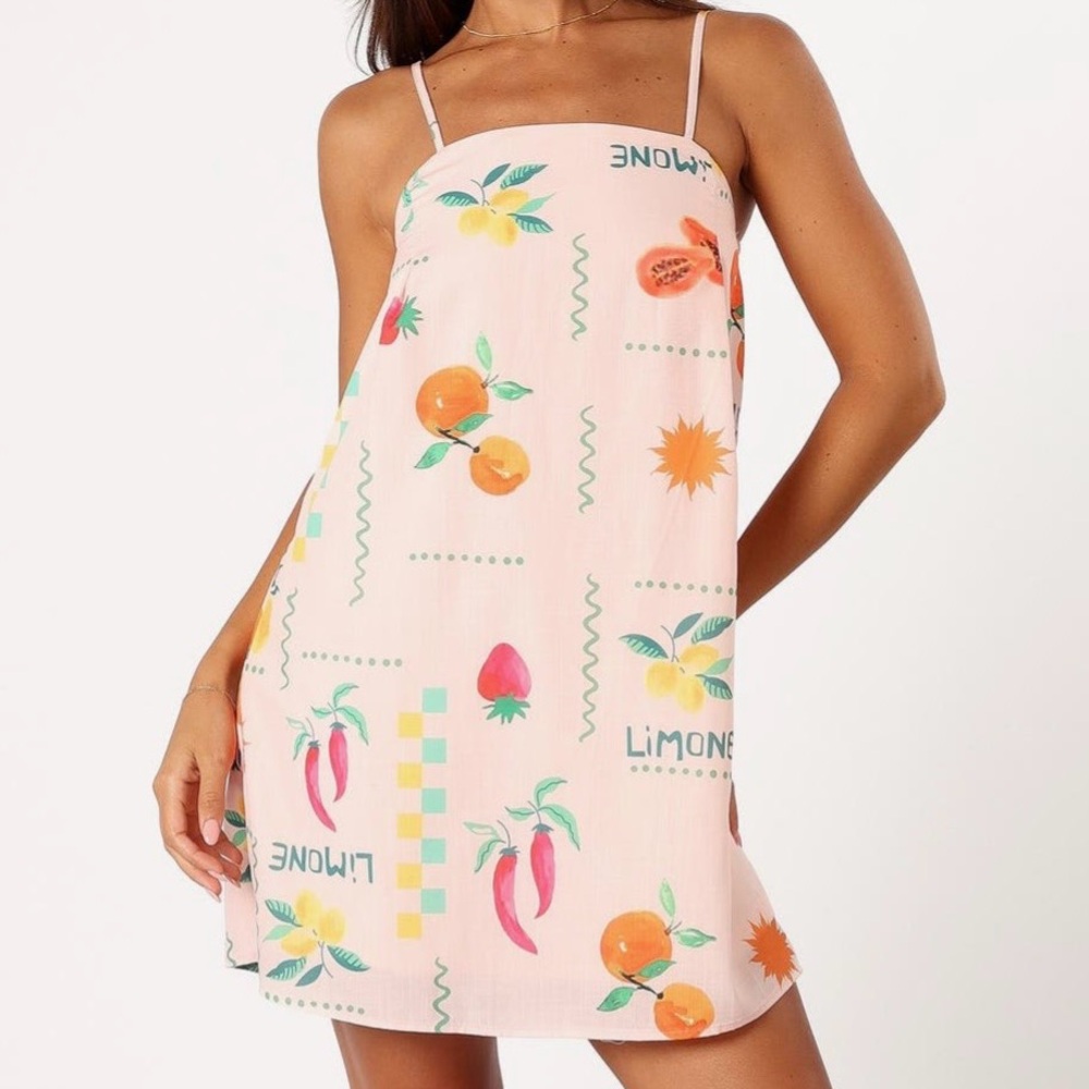 Summer Dress Peach Pink Tropical Vacation Summer Resort Wear Large 12